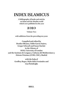 Couverture_Index Islamicus Volume 2020 (2 vols)