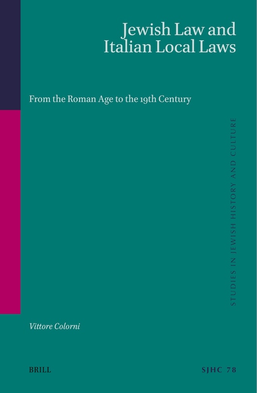 Front cover_Jewish Law and Italian Local Laws