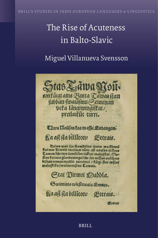 Front cover_The Rise of Acuteness in Balto-Slavic