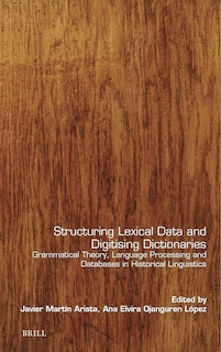 Couverture_Structuring Lexical Data and Digitising Dictionaries