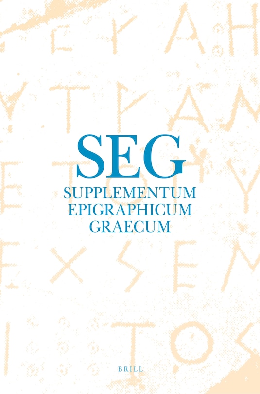 Front cover_Supplementum Epigraphicum Graecum, Volume LXIX (2019)