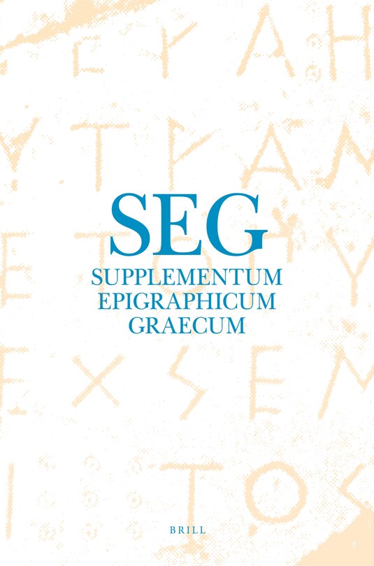Couverture_Supplementum Epigraphicum Graecum, Volume LXX (2020)