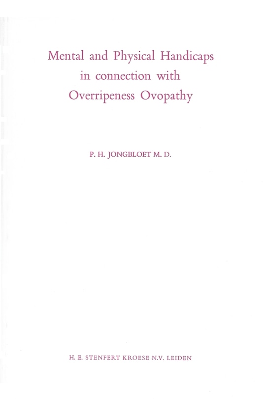 Front cover_Mental and Physical Handicaps in connection with Overripeness Ovopathy