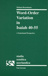 Front cover_Word-order Variation in Isaiah 40-55
