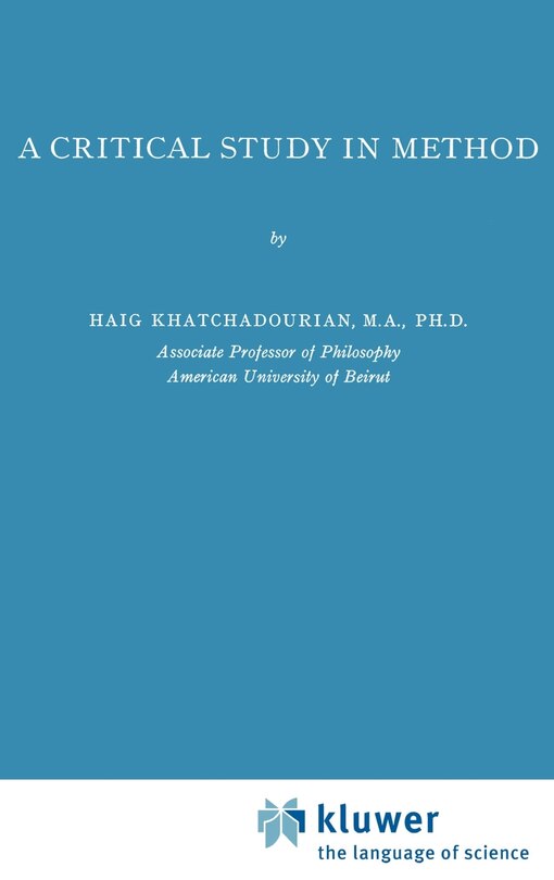 Front cover_A Critical Study In Method