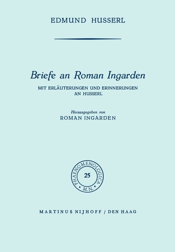 Front cover_Briefe an Roman Ingarden
