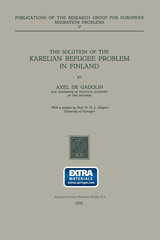 Couverture_The Solution of the Karelian Refugee Problem in Finland