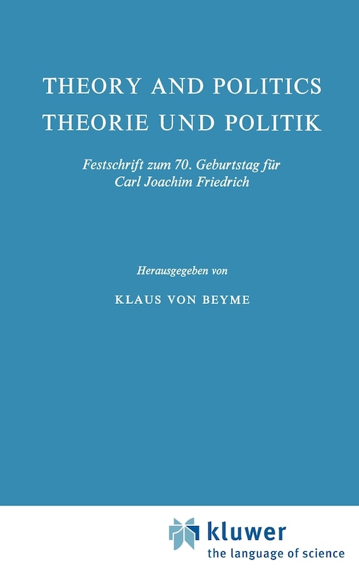 Couverture_Theory and Politics / Theorie und Politik