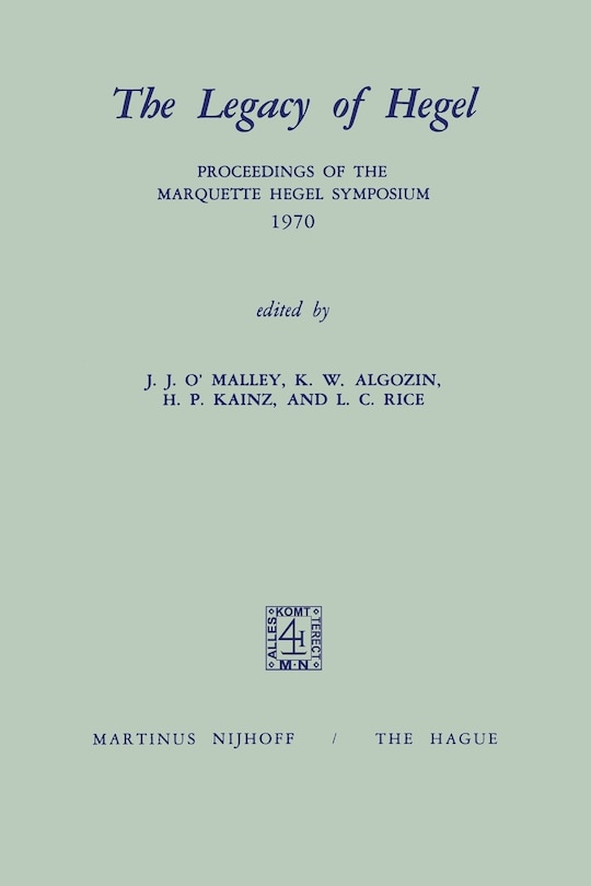 Front cover_The Legacy of Hegel