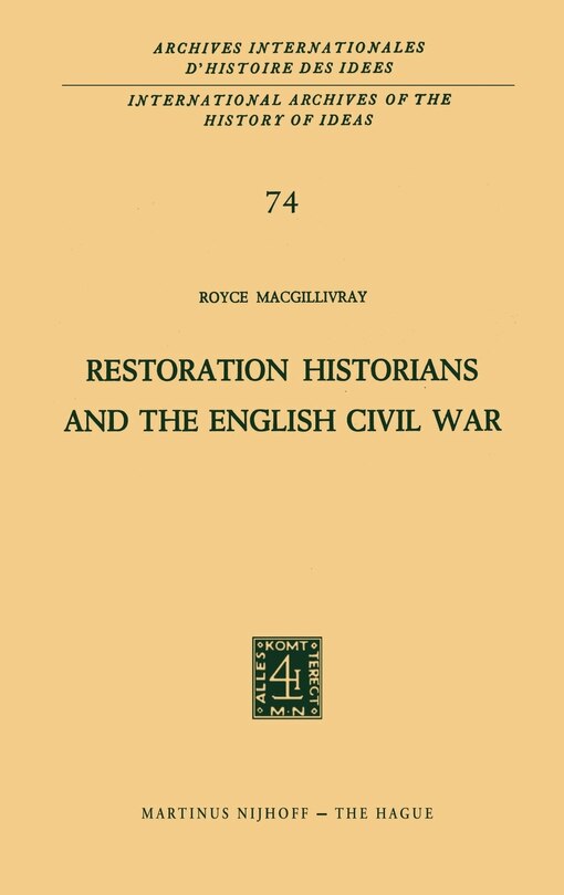 Front cover_Restoration Historians and the English Civil War