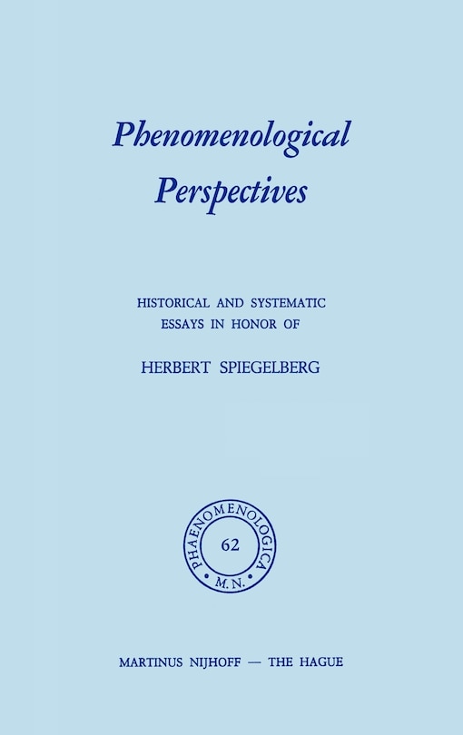 Front cover_Phenomenological Perspectives