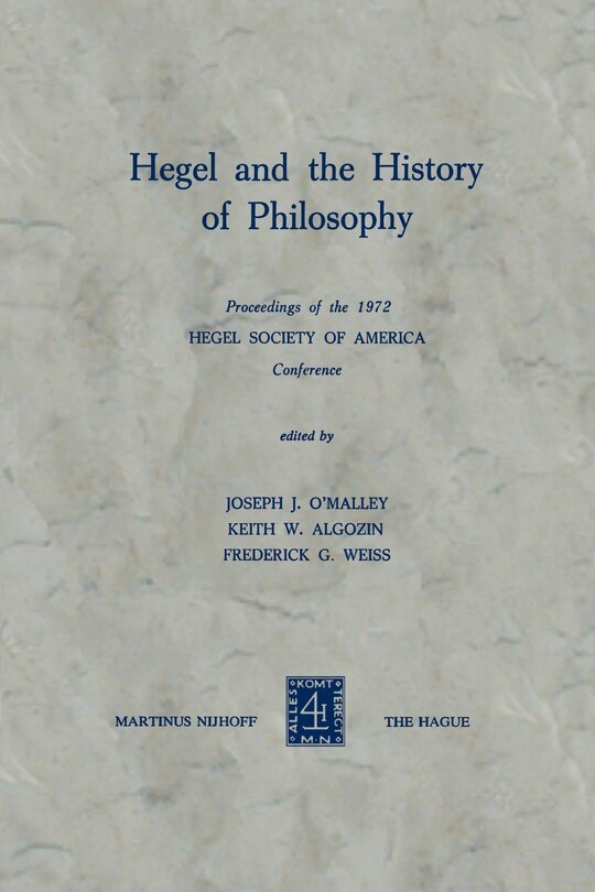 Front cover_Hegel and the History of Philosophy