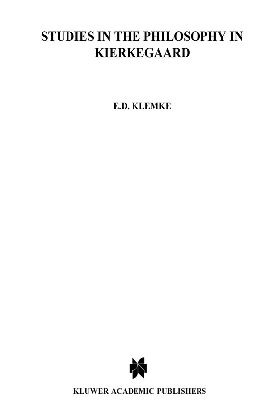 Front cover_Studies in the Philosophy of Kierkegaard
