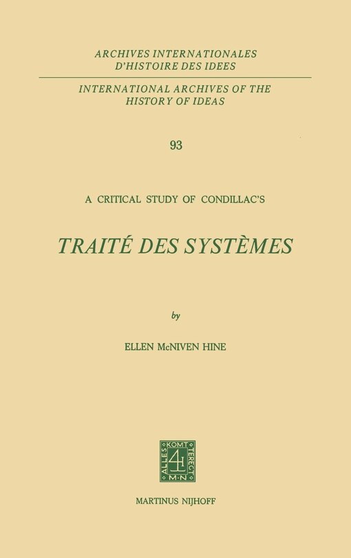 Front cover_A Critical Study of Condillac's