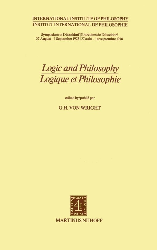 Front cover_Logic and Philosophy / Logique Et Philosophie