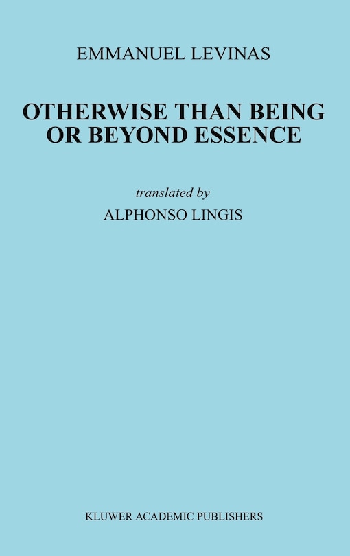 Front cover_Otherwise Than Being Or Beyond Essence