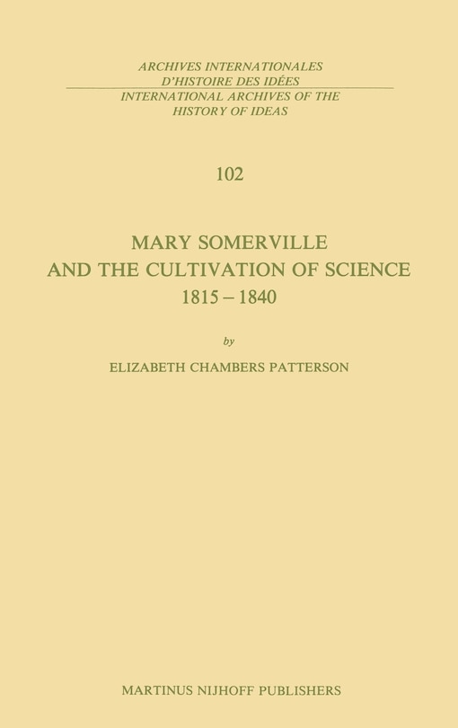 Couverture_Mary Somerville and the Cultivation of Science, 1815-1840