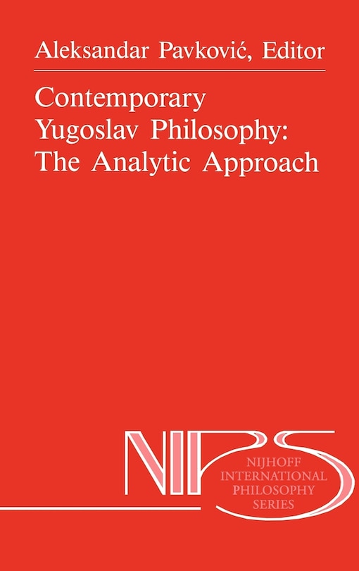 Front cover_Contemporary Yugoslav Philosophy: The Analytic Approach