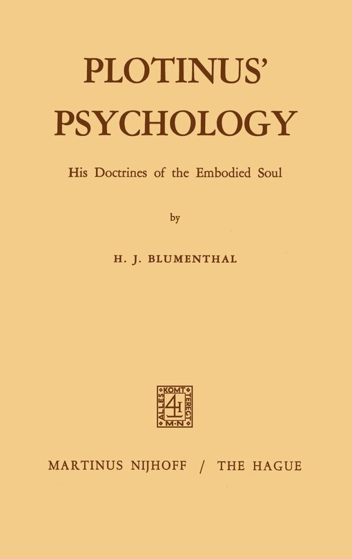Front cover_Plotinus' Psychology
