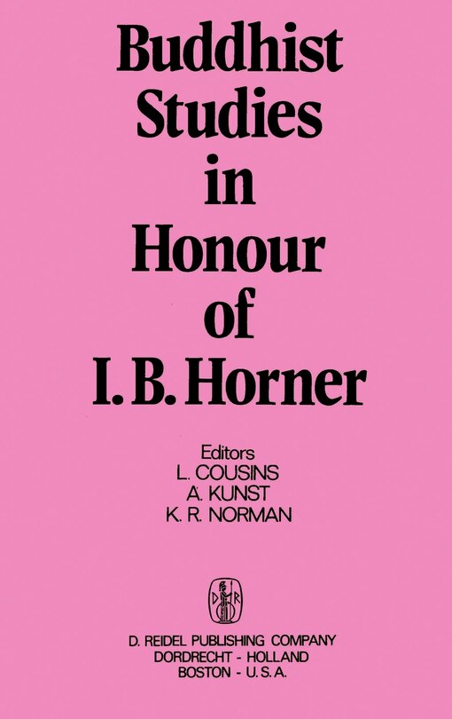 Front cover_Buddhist Studies In Honour Of I.b. Horner