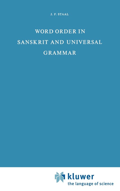 Front cover_Word Order In Sanskrit And Universal Grammar