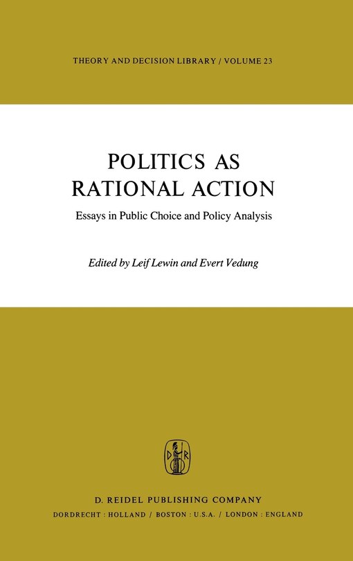 Front cover_Politics as Rational Action
