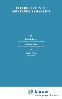 Front cover_Introduction To Montague Semantics
