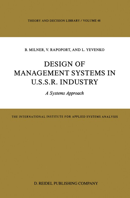 Couverture_Design Of Management Systems In U.s.s.r. Industry