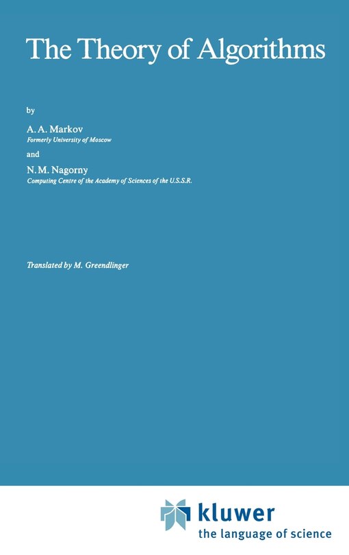 Front cover_The Theory Of Algorithms