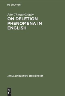 Front cover_On deletion phenomena in English