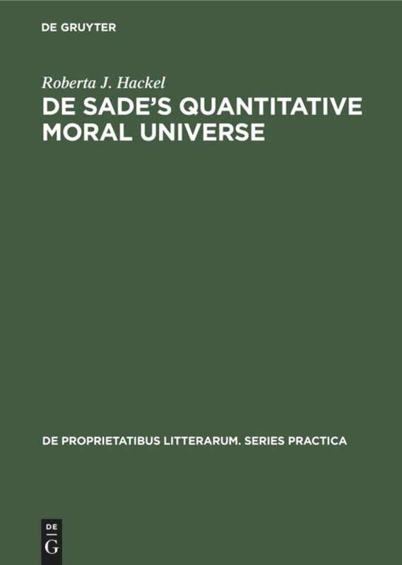 Front cover_De Sade’s quantitative moral universe