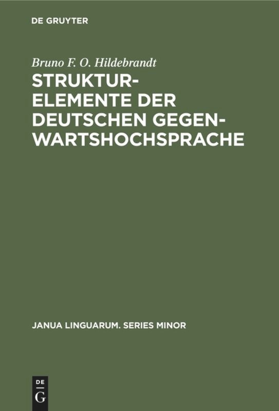 Front cover_Strukturelemente der deutschen Gegenwartshochsprache
