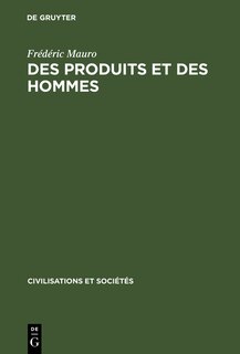 Front cover_Des produits et des hommes