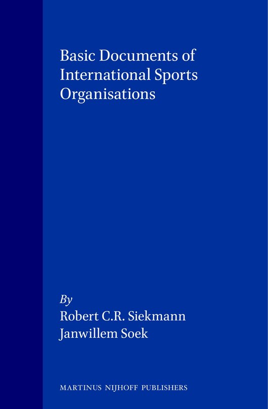 Front cover_Basic Documents of International Sports Organisations