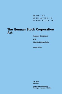 Couverture_The German Stock Corporation Act, Second Edition