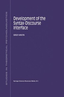 Front cover_Development of the Syntax-Discourse Interface