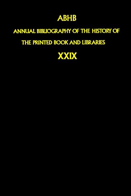 Couverture_Annual Bibliography of the History of the Printed Book and Libraries