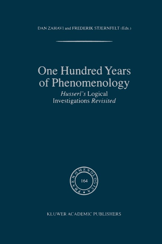 Front cover_One Hundred Years of Phenomenology