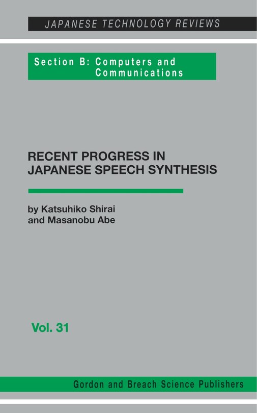 Couverture_Japanese Speech Synthesis