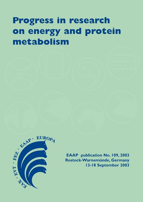 Couverture_Progress in Research on Energy and Protein Metabolism