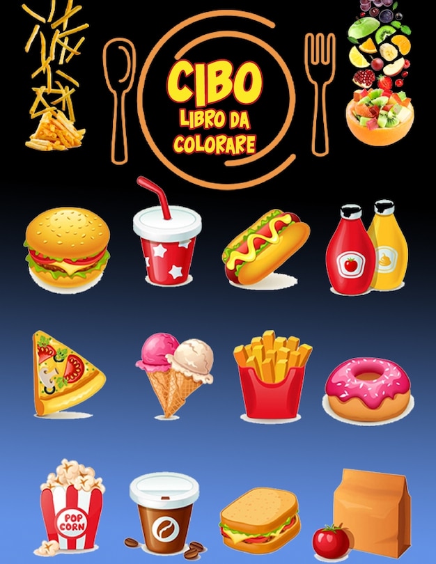 Couverture_Libro da colorare del cibo