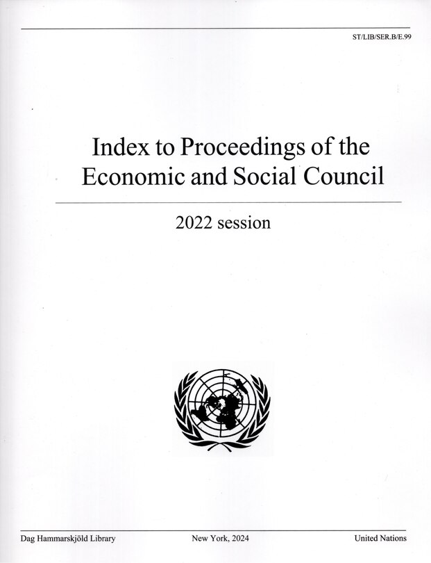 Couverture_Index to Proceedings of the Economic and Social Council 2022