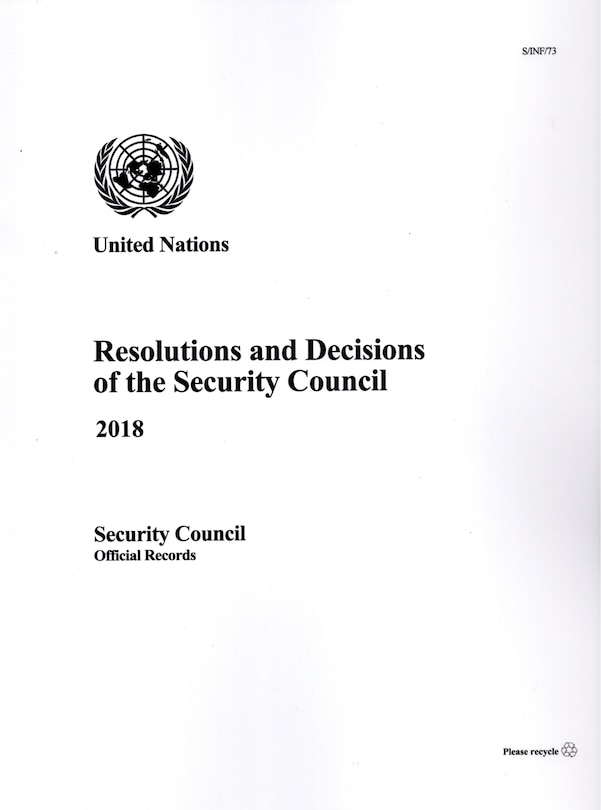 Couverture_Resolutions and Decisions of the Security Council 2018