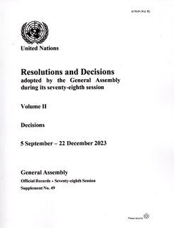Front cover_Resolutions and Decisions adopted by the General Assembly During its Seventy-eighth Session