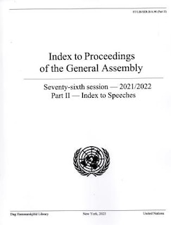 Front cover_Index to Proceedings of the General Assembly 2021/2022