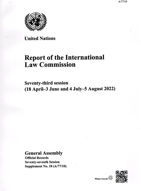 Front cover_Report of the International Law Commission