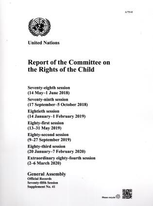 Front cover_Report of the Committee on the Rights of the Child 75th