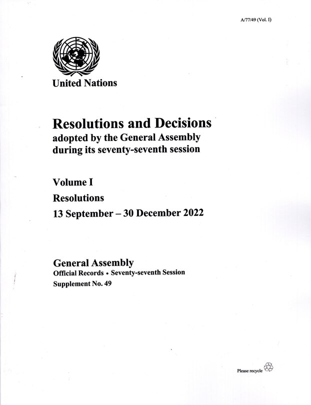 Couverture_Report of the Secretary-General on the Work of the Organization 77th Supp49 V1