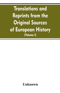 Couverture_Translations and reprints from the original sources of European history (Volume I)
