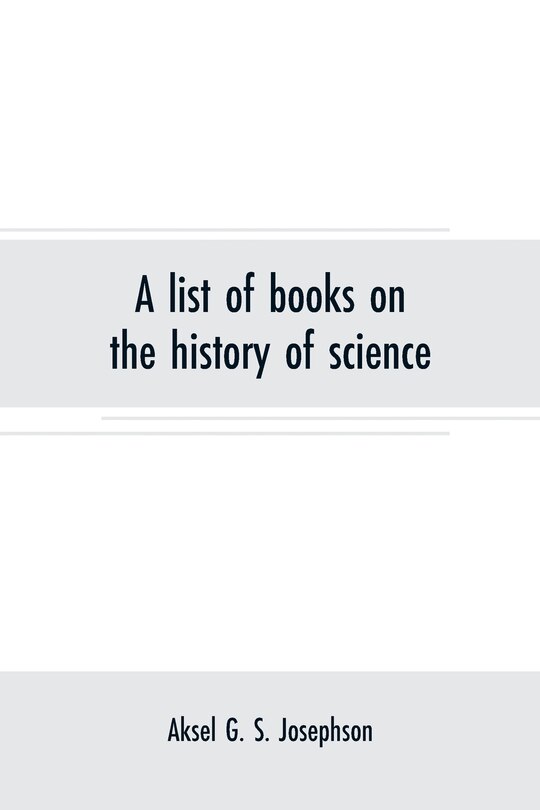 Front cover_A list of books on the history of science